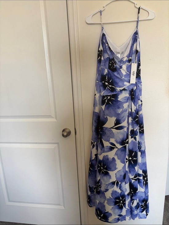 Wisp Dresses & Skirts - Blue Floral Wrap Maxi Dress